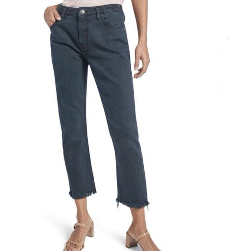Current Elliott The Truby Fray Hem Crop 100%‎ Cotton Black Womens Size 26